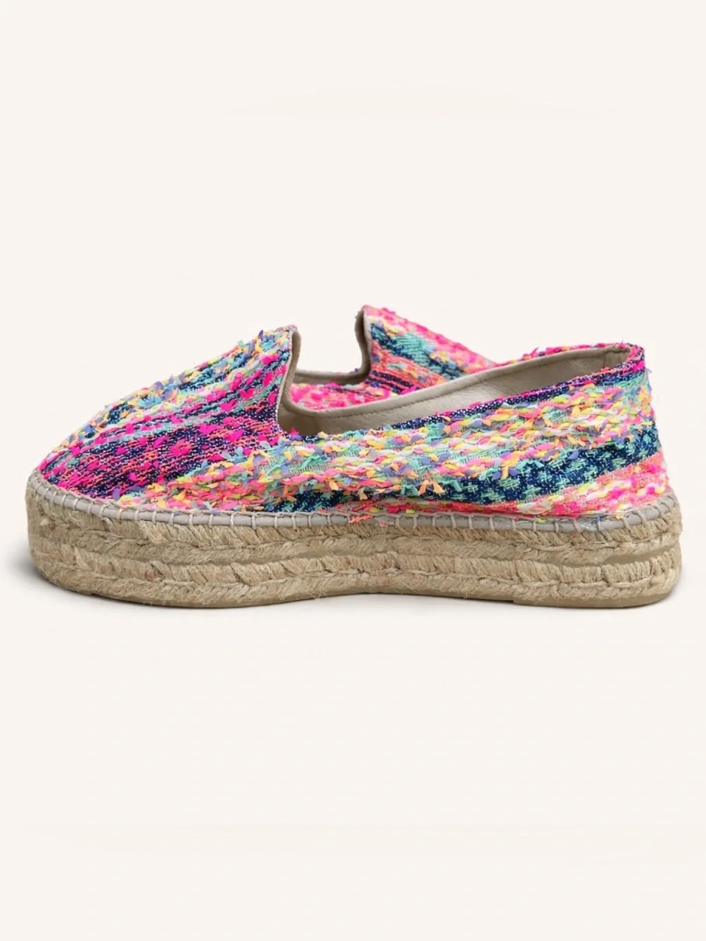 Manebi Platform Espadrilles Multicolor Woven Slip On Size EU 39 US 8